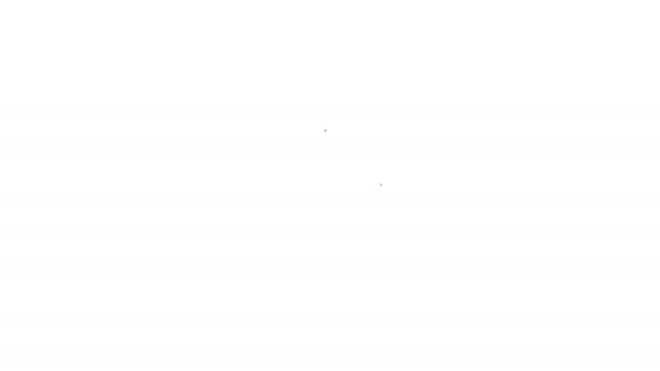 Línea negra Cabeza humana con icono de hoja aislado sobre fondo blanco. Animación gráfica de vídeo 4K — Vídeo de stock
