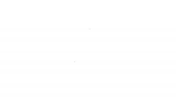 Черная линия Acorn значок изолирован на белом фоне. Видеографическая анимация 4K — стоковое видео