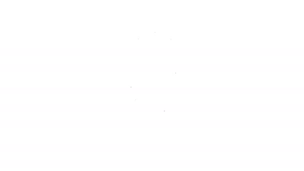 Черная линия барбекю гриль значок изолирован на белом фоне. Вечеринка барбекю. Видеографическая анимация 4K — стоковое видео