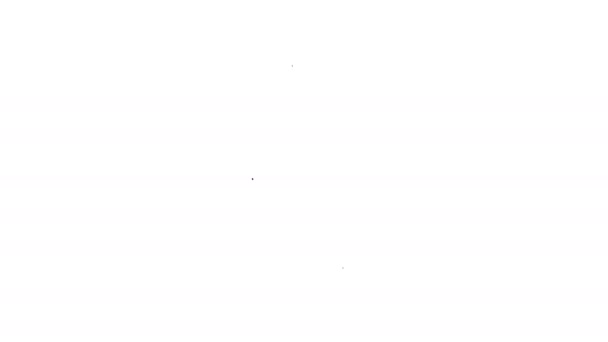 Linha preta Folha no ícone da tela do celular isolado no fundo branco. Animação gráfica em movimento de vídeo 4K — Vídeo de Stock