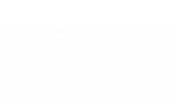 Czarna linia Koperta ikona izolowana na białym tle. Symbol listu e-mail. 4K Animacja graficzna ruchu wideo — Wideo stockowe