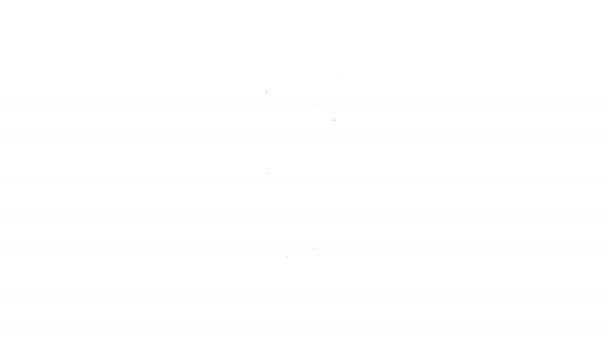 Línea negra Icono de buzón aislado sobre fondo blanco. Icono del buzón. Buzón de correo en poste con bandera. Animación gráfica de vídeo 4K — Vídeo de stock