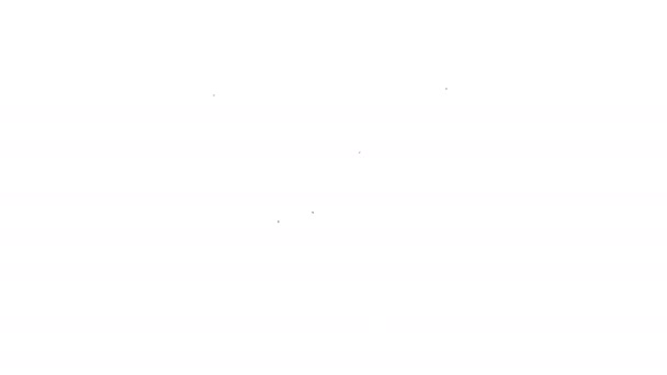 Черная линия Конверт установки значок изолирован на белом фоне. Видеографическая анимация 4K — стоковое видео