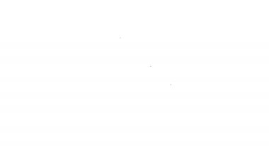 Siyah çizgi Gelen Kutusu simgesi beyaz arkaplanda izole edildi. 4K Video hareketli grafik canlandırması