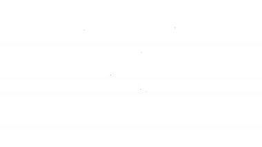 Beyaz arkaplanda izole edilmiş büyüteç simgesi içeren siyah çizgi zarflı posta. 4K Video hareketli grafik canlandırması