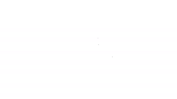 Černá čára Nahrát ikonu Doručená pošta izolované na bílém pozadí. Grafická animace pohybu videa 4K — Stock video