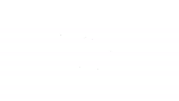 Laptop linha preta com envelope e e-mail aberto no ícone de tela isolado no fundo branco. E-mail marketing, conceitos de publicidade na internet. Animação gráfica em movimento de vídeo 4K — Vídeo de Stock
