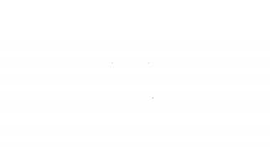 Beyaz arkaplanda siyah çizgi kalem açacağı simgesi izole edildi. 4K Video hareketli grafik canlandırması