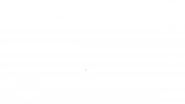 Beyaz arkaplanda siyah çizgi kalem simgesi izole edildi. 4K Video hareketli grafik canlandırması