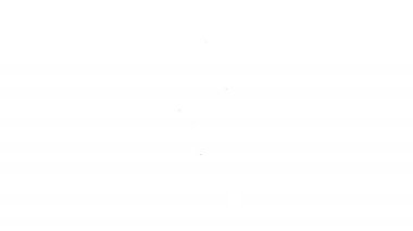 Siyah çizgi Pipette simgesi beyaz arkaplanda izole edildi. Tıbbi elementler, kimya laboratuarı ekipmanları. Tıp sembolü. 4K Video hareketli grafik canlandırması