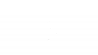 Siyah çizgi zaman yönetim simgesi beyaz arkaplanda izole edildi. Saat ve vites tabelası. Üretkenlik sembolü. 4K Video hareketli grafik canlandırması