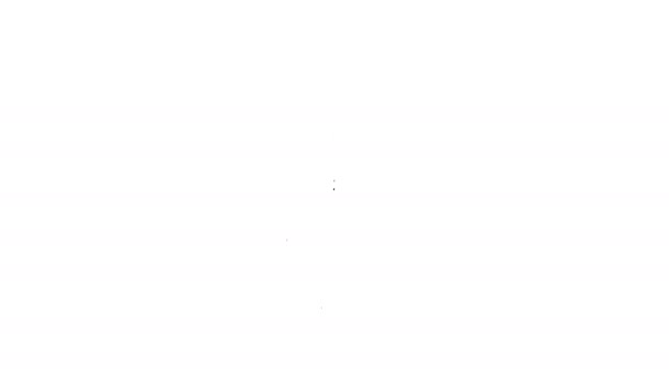 Zwarte lijn Spray spuitbus dop pictogram geïsoleerd op witte achtergrond. 4K Video motion grafische animatie — Stockvideo
