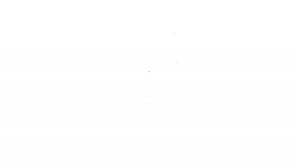 Черная линия Краска, гуашь, банка, краситель значок изолированы на белом фоне. Видеографическая анимация 4K — стоковое видео