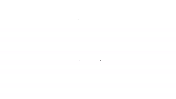 Linea nera Icona del secchio di vernice isolata su sfondo bianco. Animazione grafica 4K Video motion — Video Stock