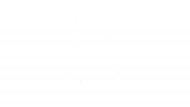 Línea negra Lápiz cruzado con icono de borrador aislado sobre fondo blanco. Dibujo y herramientas educativas. Símbolo escolar. Animación gráfica de vídeo 4K — Vídeos de Stock