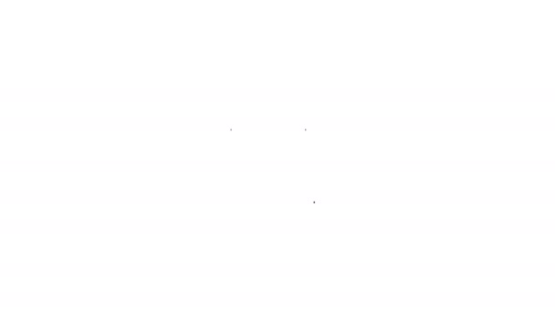Schwarze Linie Bleistiftspitzer Symbol isoliert auf weißem Hintergrund. 4K Video Motion Grafik Animation — Stockvideo