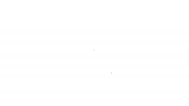 Línea negra Icono de pincel aislado sobre fondo blanco. Animación gráfica de vídeo 4K — Vídeo de stock
