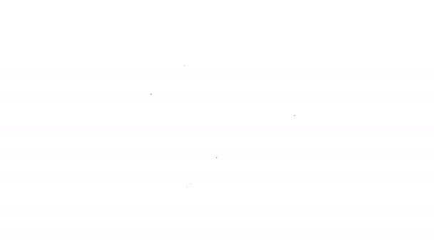 Чорна лінія Піктограма екрану комп'ютера ізольовано на білому тлі. Електронний пристрій. Вид спереду. 4K Відео рух графічна анімація — стокове відео