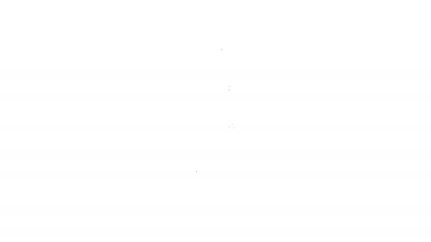 Icono de paleta de línea negra aislado sobre fondo blanco. Animación gráfica de vídeo 4K — Vídeos de Stock