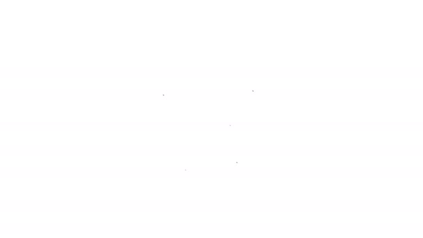 Línea negra Icono de pincel cruzado aislado sobre fondo blanco. Animación gráfica de vídeo 4K — Vídeo de stock