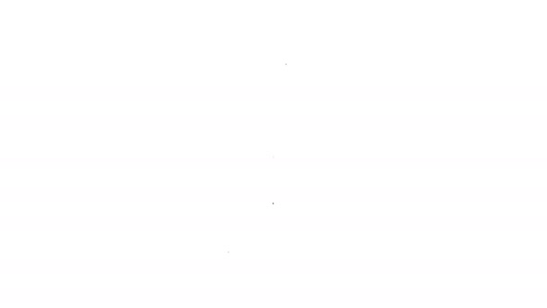 Tubo de línea negra con icono de paleta de pintura aislado sobre fondo blanco. Animación gráfica de vídeo 4K — Vídeos de Stock