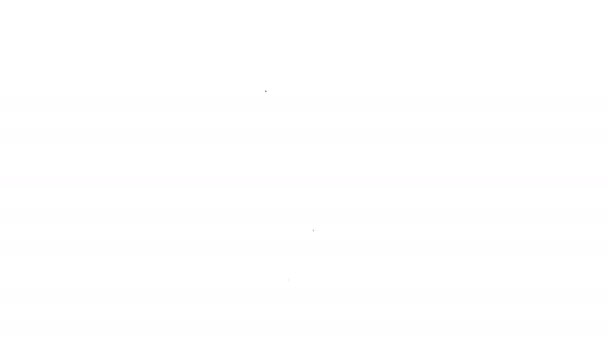 Línea negra Bombilla con concepto de icono de idea aislado sobre fondo blanco. Símbolo de energía e idea. Concepto de inspiración. Animación gráfica de vídeo 4K — Vídeo de stock