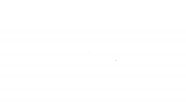 Czarna linia Tarcza z ikoną znaku kontrolnego izolowana na białym tle. Bezpieczeństwo, ochrona, koncepcja prywatności. Znak zaznaczenia zatwierdzony. 4K Animacja graficzna ruchu wideo — Wideo stockowe