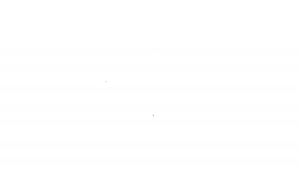 Carteira de linha preta com ícone de símbolo de dólar isolado no fundo branco. Ícone da bolsa. Símbolo de poupança. Animação gráfica em movimento de vídeo 4K — Vídeo de Stock