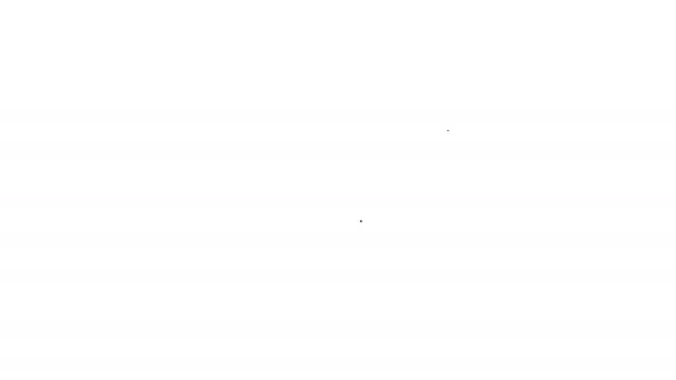 Черная линия иконка шаблона сайта изолированы на белом фоне. Протокол интернет-связи. Видеографическая анимация 4K — стоковое видео