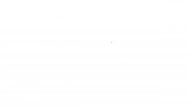 Siyah çizgi Megafon simgesi beyaz arkaplanda izole edildi. Yüksek sesle konuşma uyarısı. Ağızlık için megafon, terfi diye bağırıyor. 4K Video hareketli grafik canlandırması