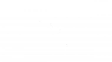 Siyah çizgi güvenli simgesi beyaz arkaplanda izole edildi. Kapı, şifreli bir banka kasası. Güvenilir Veri Koruma. 4K Video hareketli grafik canlandırması