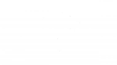 Isıtma su ikonu için siyah hat elektrikli kazan beyaz arka planda izole edildi. 4K Video hareketli grafik canlandırması