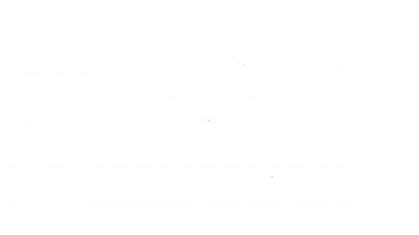 Beyaz arka planda siyah çizgi yangın musluğu simgesi izole edildi. 4K Video hareketli grafik canlandırması