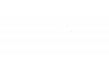 Siyah çizgi endüstrisi metalik boru ve kapakçık simgesi beyaz arka planda izole edildi. 4K Video hareketli grafik canlandırması