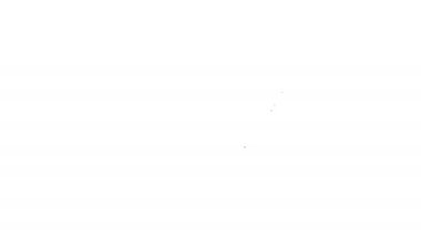 Siyah çizgili plastik torba beyaz arka planda izole edilmiş uyuşturucu ikonu. Sağlık tehlikesi. 4K Video hareketli grafik canlandırması