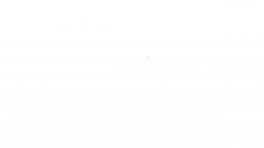 Çapraz kemik simgesindeki siyah çizgi Skull beyaz arka planda izole edildi. 4K Video hareketli grafik canlandırması