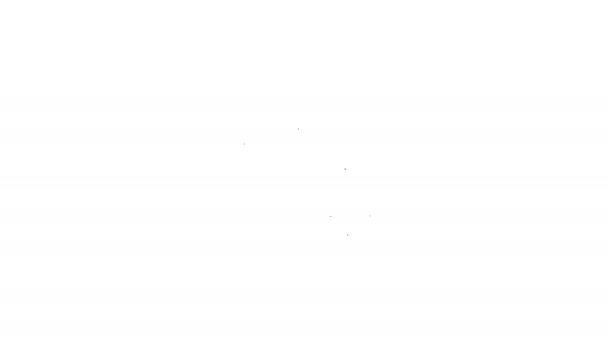 Инфографика черной линии Pie диаграммы и значок доллара символ изолирован на белом фоне. Знак диаграммы. Видеографическая анимация 4K — стоковое видео