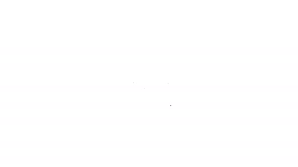 Etiqueta Seo de línea negra con icono de rueda de engranaje aislado sobre fondo blanco. Animación gráfica de vídeo 4K — Vídeo de stock