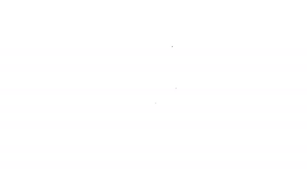 Linea nera Utente dell'uomo in giacca e cravatta isolata su sfondo bianco. Simbolo avatar aziendale - icona del profilo utente. Segno utente maschile. Animazione grafica 4K Video motion — Video Stock