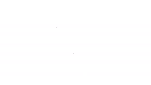 Escudo de línea negra con símbolo de dólar icono aislado sobre fondo blanco. Protección del escudo de seguridad. Concepto de seguridad monetaria. Animación gráfica de vídeo 4K — Vídeo de stock