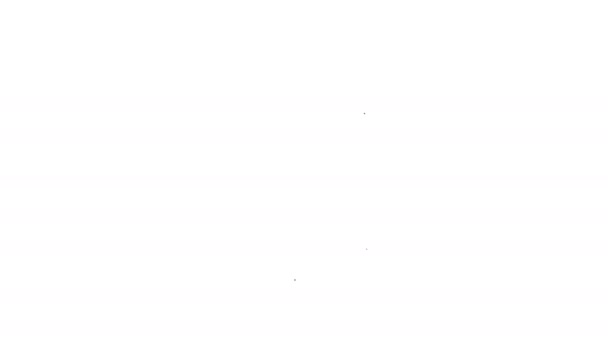Инфографический значок черной линии Pie диаграммы изолирован на белом фоне. Знак диаграммы. Видеографическая анимация 4K — стоковое видео