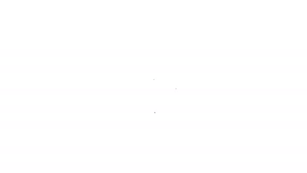 Linea nera Icona del cursore e della moneta isolata su sfondo bianco. Dollaro o simbolo USD. Bancomat Banking segno di valuta. Animazione grafica 4K Video motion — Video Stock
