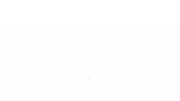 Zwarte lijn 21 plus pictogram geïsoleerd op witte achtergrond. Volwassenen inhoud pictogram. 4K Video motion grafische animatie — Stockvideo