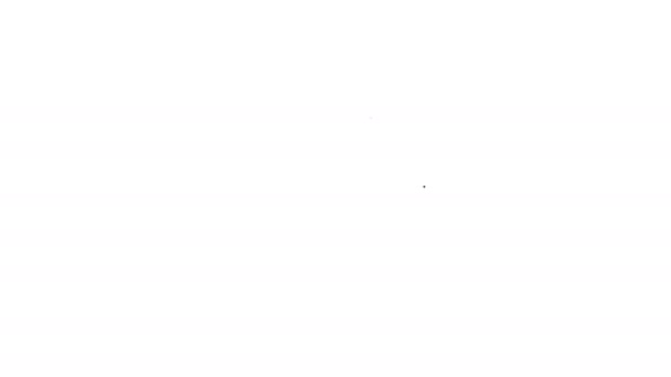 Zwarte lijn Poker tafel pictogram geïsoleerd op witte achtergrond. 4K Video motion grafische animatie — Stockvideo