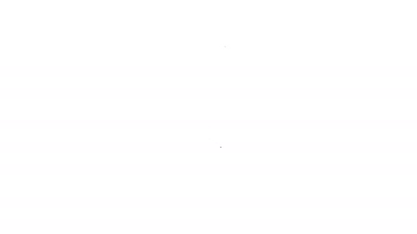 Línea negra Icono de bolsa de dinero aislado sobre fondo blanco. Dólar o símbolo USD. Signo de moneda bancaria en efectivo. Animación gráfica de vídeo 4K — Vídeos de Stock