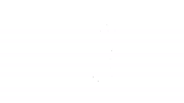 Μαύρη γραμμή Κατάστρωμα εικονίδιο τράπουλας που απομονώνονται σε λευκό φόντο. Τζόγος. 4K Γραφική κίνηση κίνησης βίντεο — Αρχείο Βίντεο