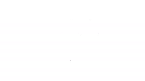 Zwarte lijn Diamant icoon geïsoleerd op witte achtergrond. Sieraden symbool. Edelsteen. 4K Video motion grafische animatie — Stockvideo