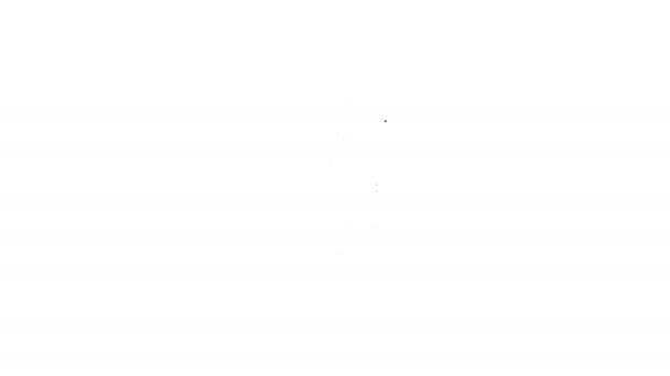 Linea nera Re carta da gioco con l'icona simbolo diamanti isolato su sfondo bianco. Gioco d'azzardo. Animazione grafica 4K Video motion — Video Stock