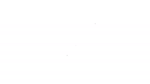 Línea negra Deck of playing cards icon isolated on white background. Juego de casino. Animación gráfica de vídeo 4K — Vídeo de stock