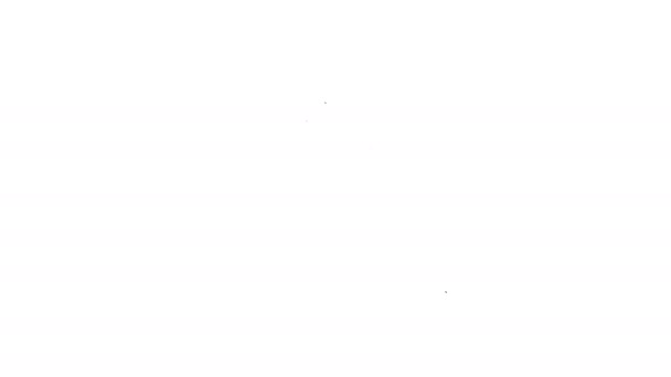 Línea negra Icono de llave ajustable de tubo aislado sobre fondo blanco. Animación gráfica de vídeo 4K — Vídeo de stock